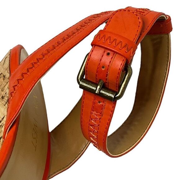 Nine West orange braveit platform wedge sandals size 6.5 - Picture 9 of 15